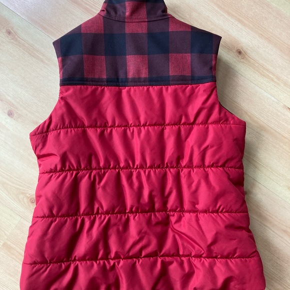 Women’s Large Eddie Bauer Red Buffalo Check Vest Like New - Picture 4 of 9